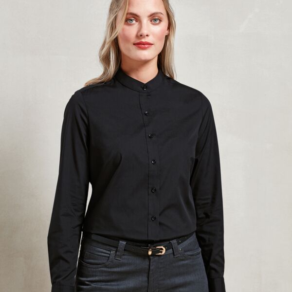 Premier Ladies Banded Collar Grandad Shirt Thumbnail