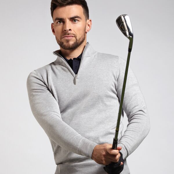 Glenmuir Zip Neck Cotton Sweater Thumbnail