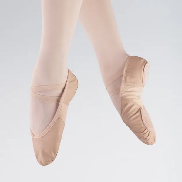 Stretch Insert Leather Ballet Shoe Thumbnail