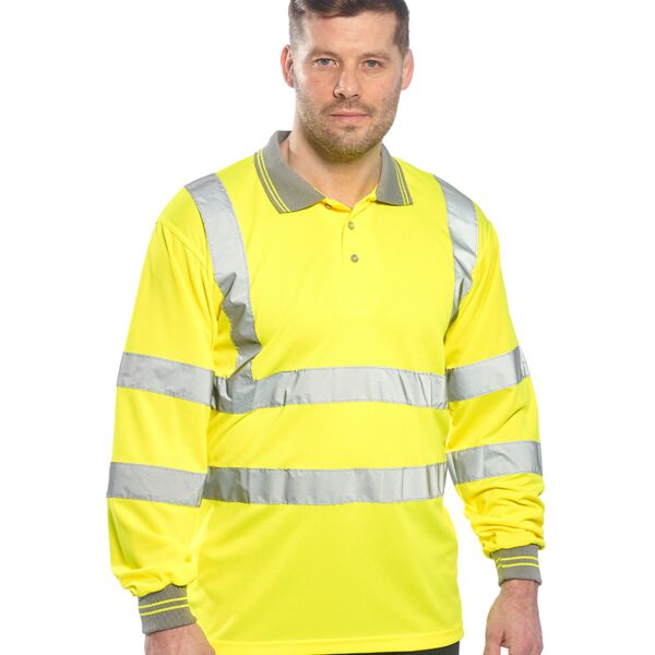 Portwest Hi-Vis Long Sleeve Polo Shirt (S277) Thumbnail