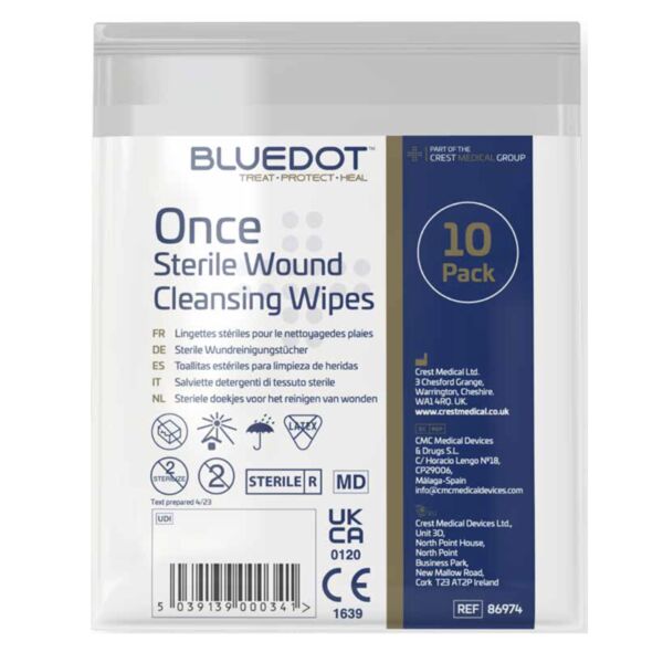 Blue Dot Sterile Saline Wipes (Bag 10) Thumbnail