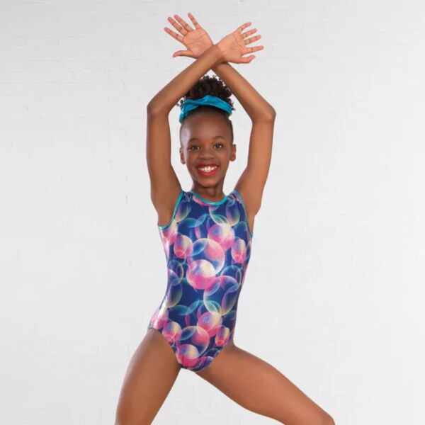 Pastel Bubble Print Sleeveless Leotard Thumbnail