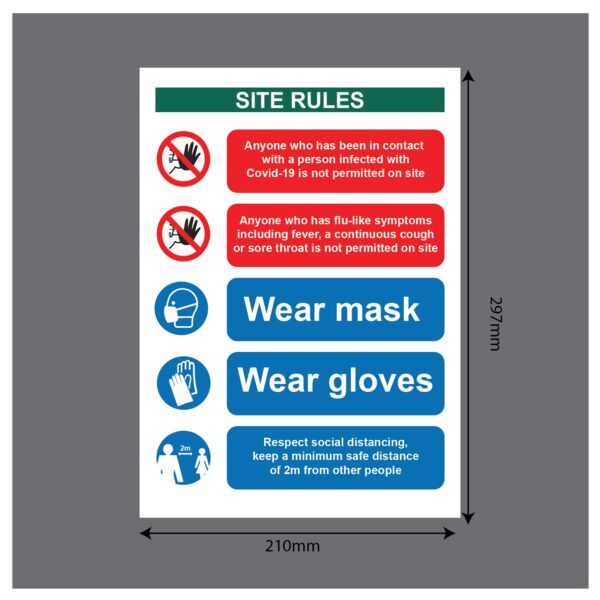 Site Rules A4 Rigid signage Thumbnail